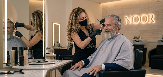Cutting Hair Old Man