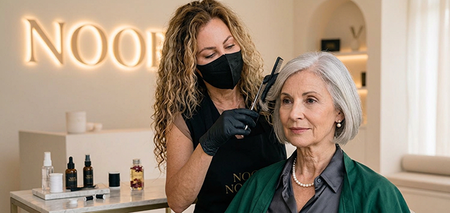 Cutting Hair Old Woman
